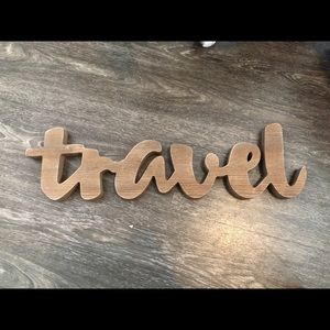 Travel wooden sign